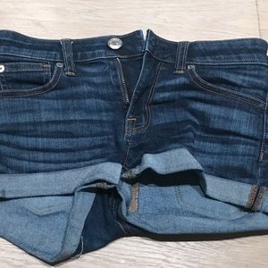 dark blue jean shorts